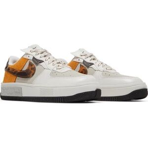 Nike Air Force 1 - orange, white, and tortoise shell